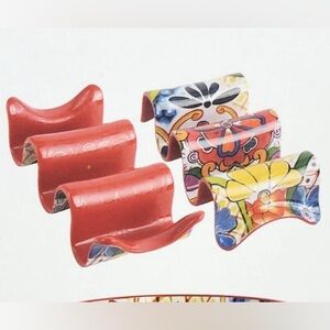 Prepara Melamine Plastic Festive Multi Taco Holder Set Of 2